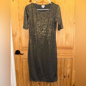 LuLaRoe Gray and Gold Limited Edition Dress